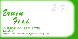 ervin fisi business card